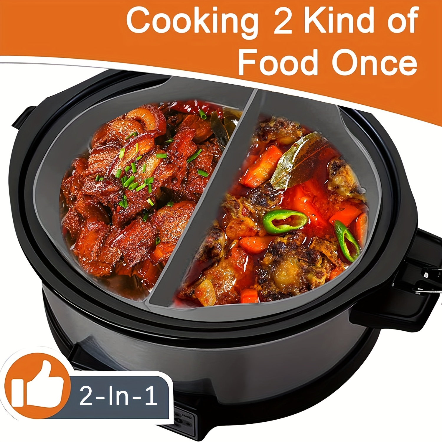 ONEBOM Silicone Slow Cooker Liners fit Crock-Pot 6 Quart Oval Slow