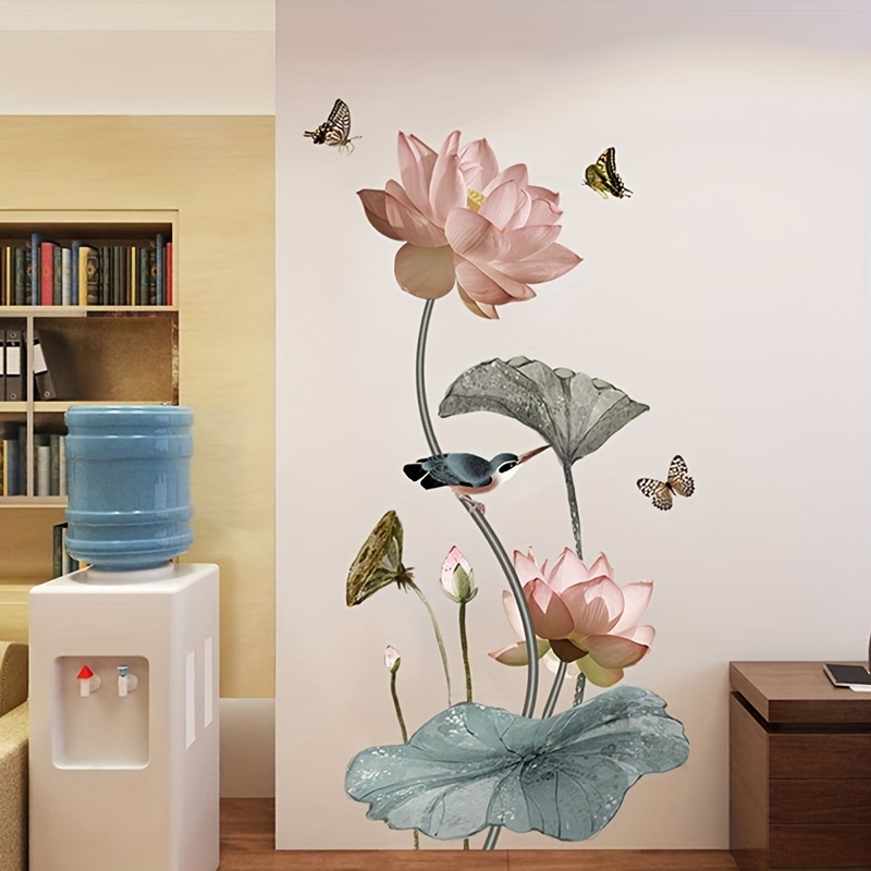 

1pc For Lotus -adhesive - , Pvc , & Bedroom Decor , Decoration, For / All /