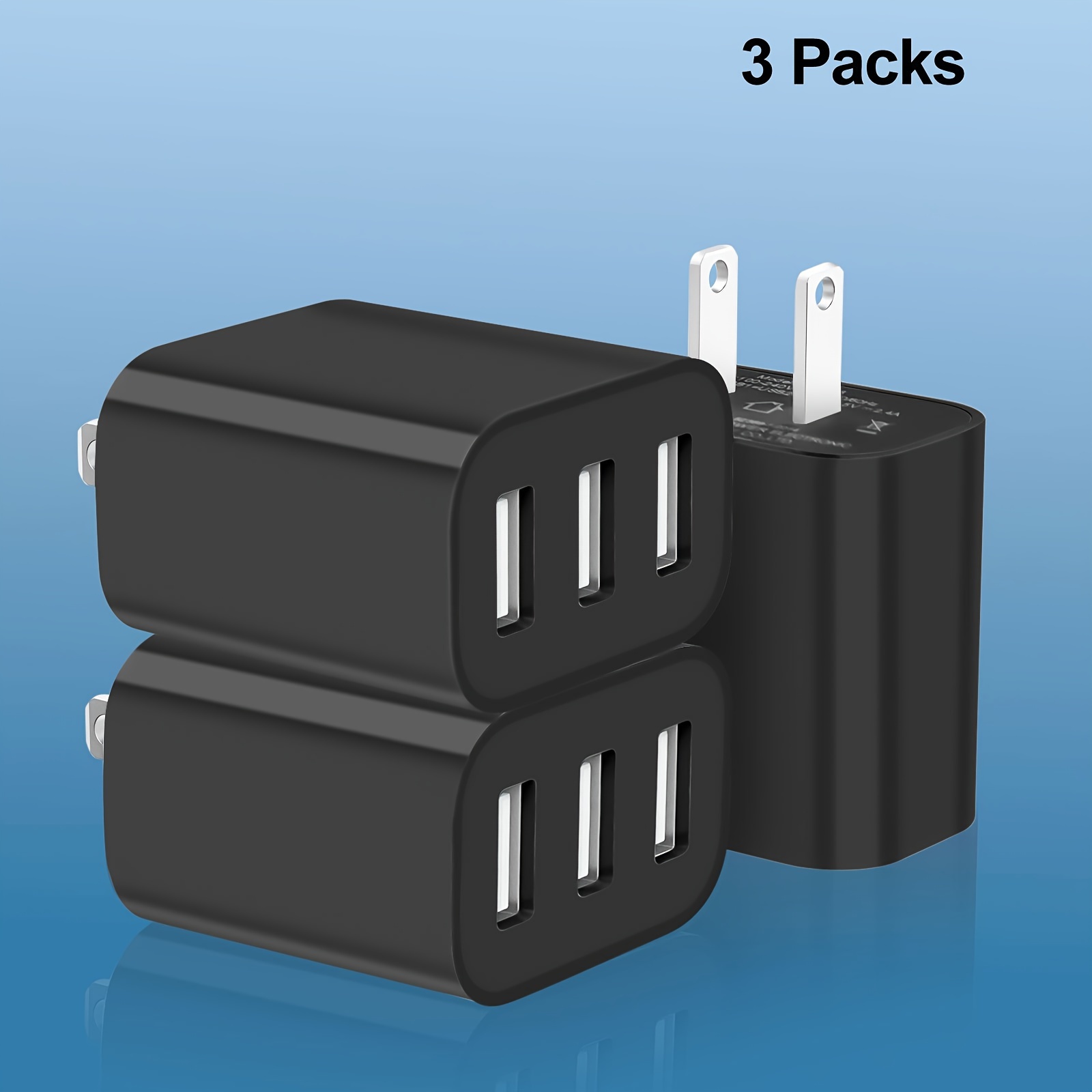 Enchufe Usb, Paquete De 3 Cargador De Pared Usb, Cubo De Enchufe Electrico  Usb