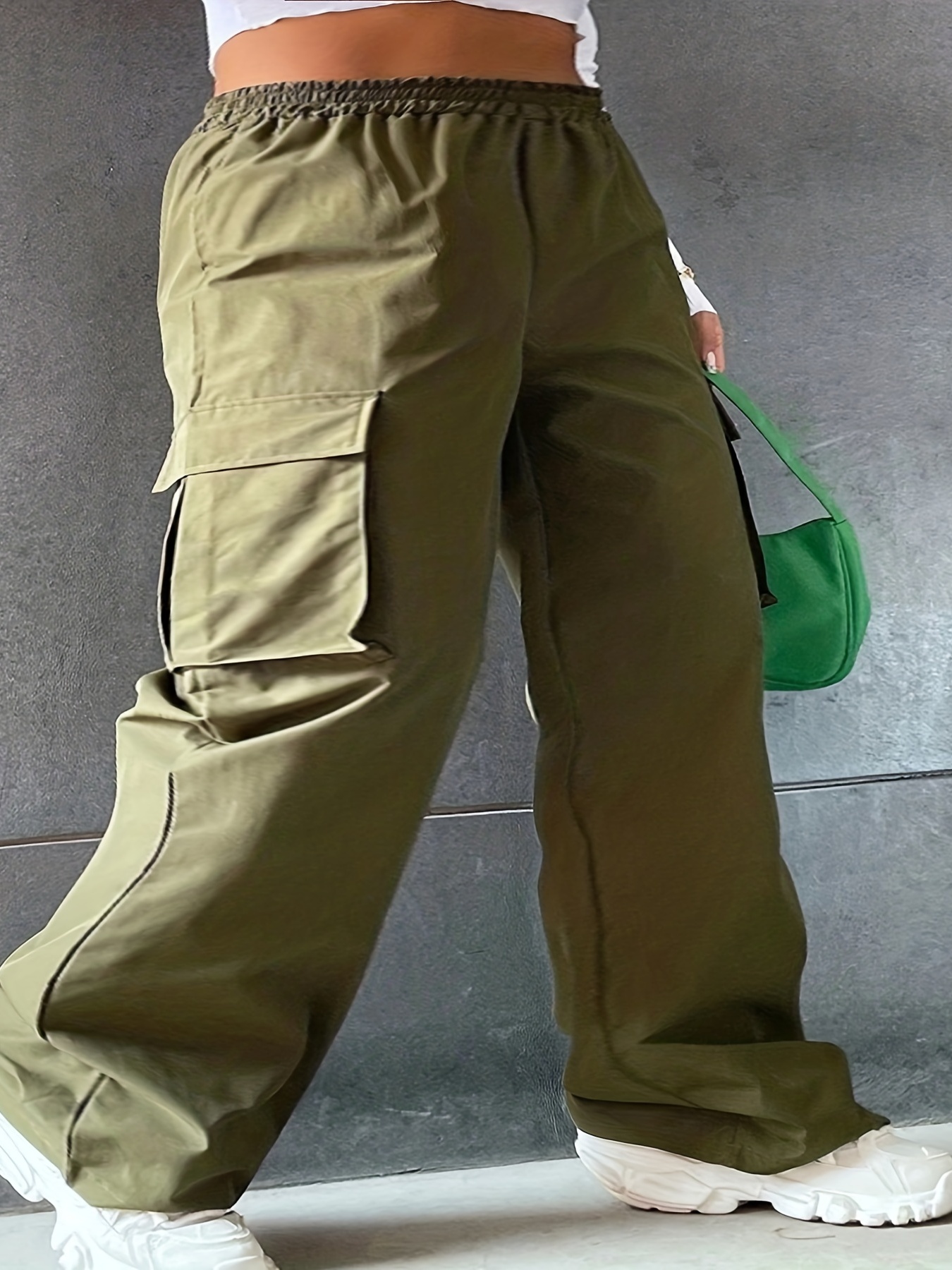 Y2k Loose Fit Cargo Pants Wide Legs Street Style Slight - Temu