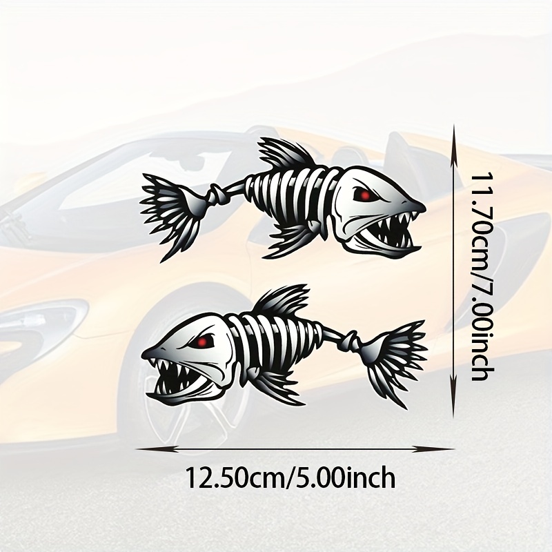 Fish Skeleton Skull Fishing Car Window Vinyl Decal Sticker - Temu