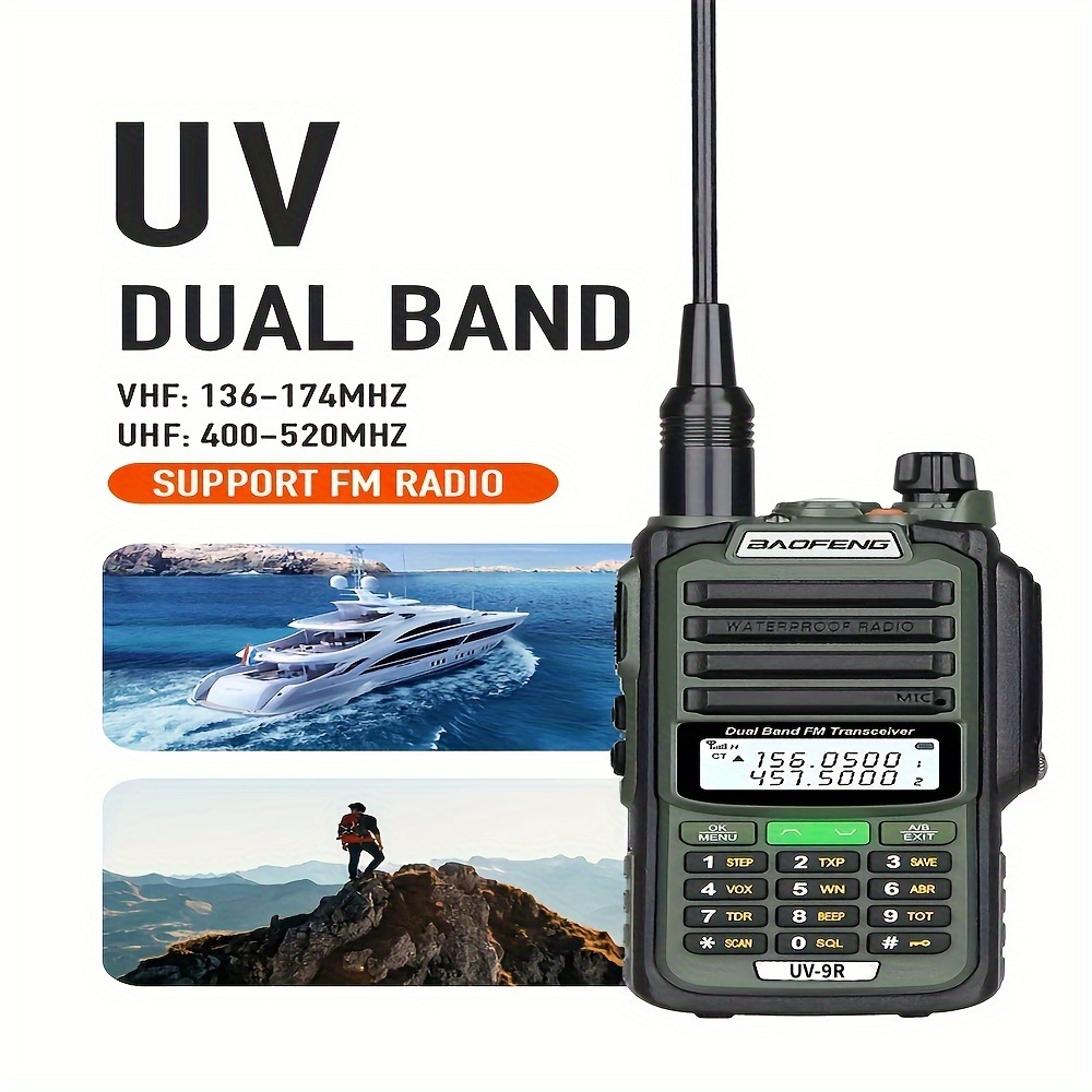 WD08279-TALKIE-WALKIE,Baofeng talkie walkie UV 9R PRO étanche IP68. longue  Distance de 50Km. double bande. 136 174-400 520MHz. UV - Cdiscount  Téléphonie