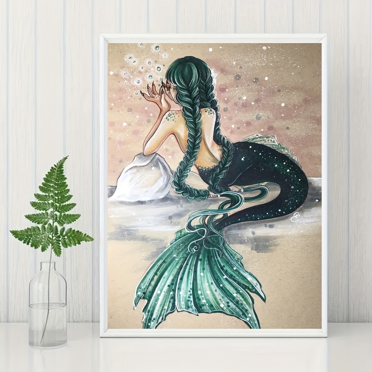 Sirena Fai Da Te Per Adulti Con Strass, Pittura Artistica, Sirena Piena Di  Diamanti Fai Da Te, Decorazioni Murali Con Diamanti Tondi E Pieni