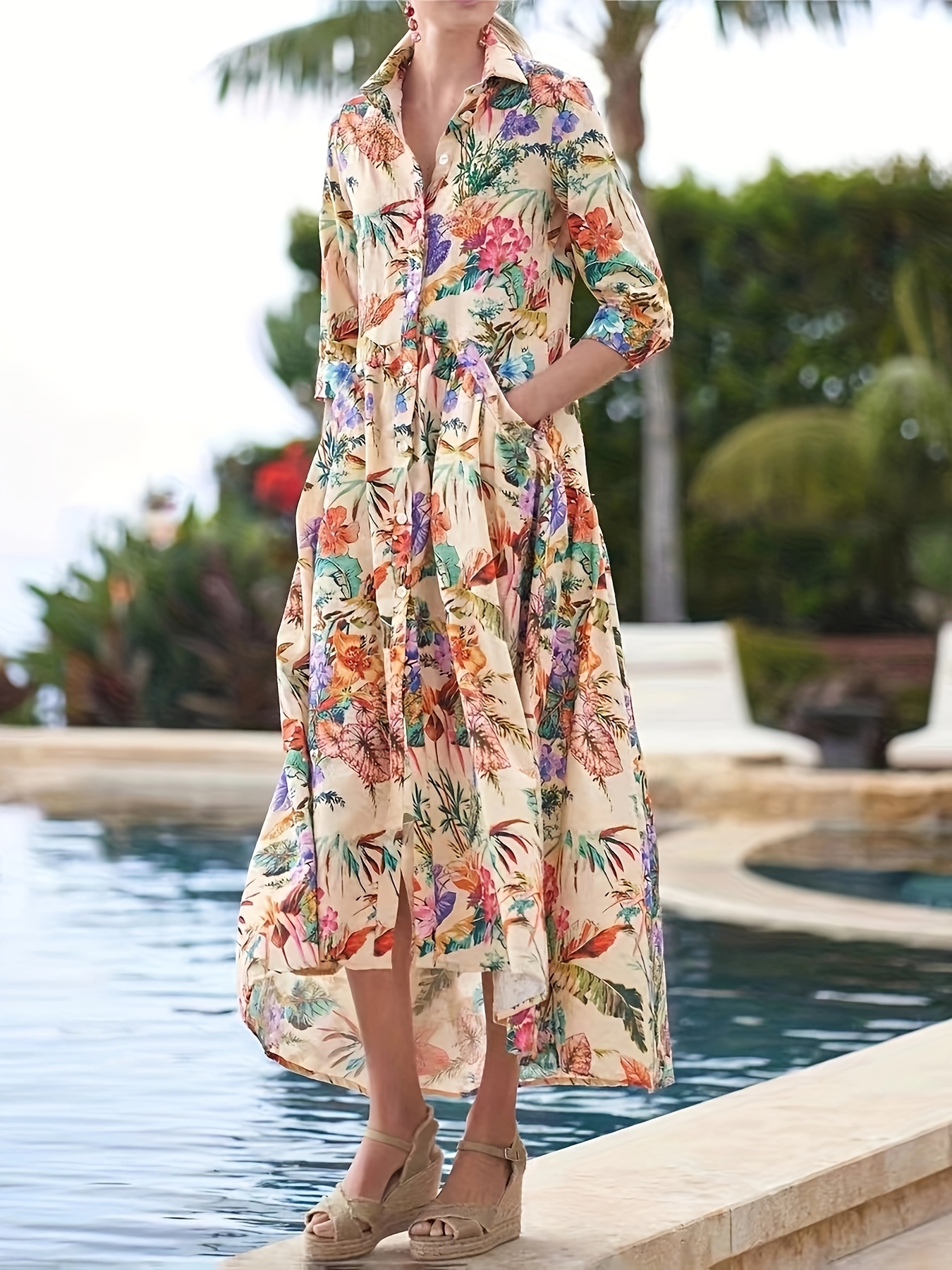 Long flowy shop shirt dress