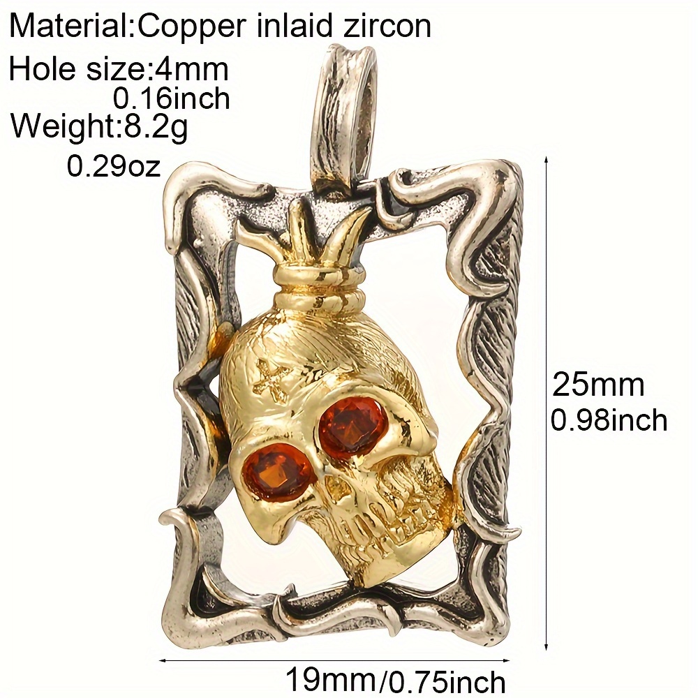 Gothic Punk Skull Coins Charms Golden Color Copper Pendant Pave Zircon For  Jewelry Making Supplies Diy Earrings Necklace Bracelet - Temu