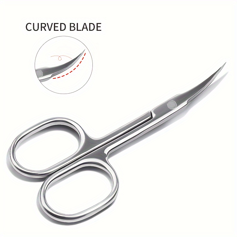 Cuticle Scissors Stainless Curved Blade Nail Scissors - Temu
