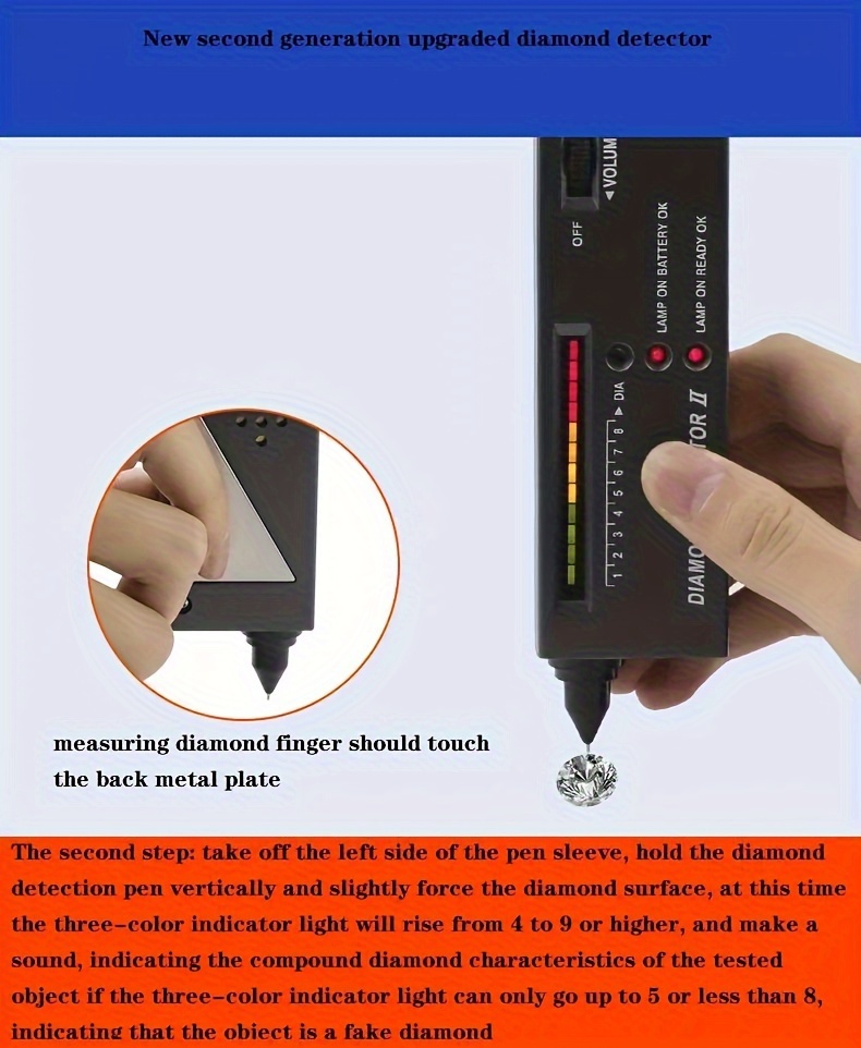 Diamond Gems Tester Pen Portable Gemstone Selector Tool LED Indicator  Accurate Reliable Jewelry Test Tool Dropship