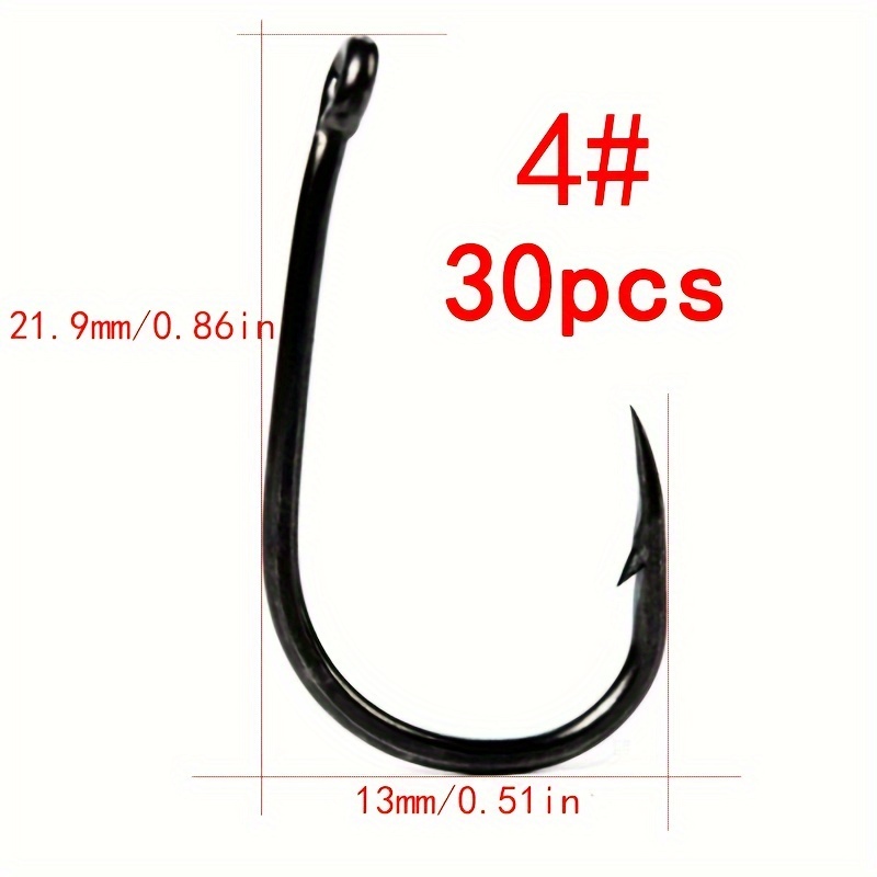 30pcs Black European Style Fishing Hooks With Barbed, Durable Fishing Tackle