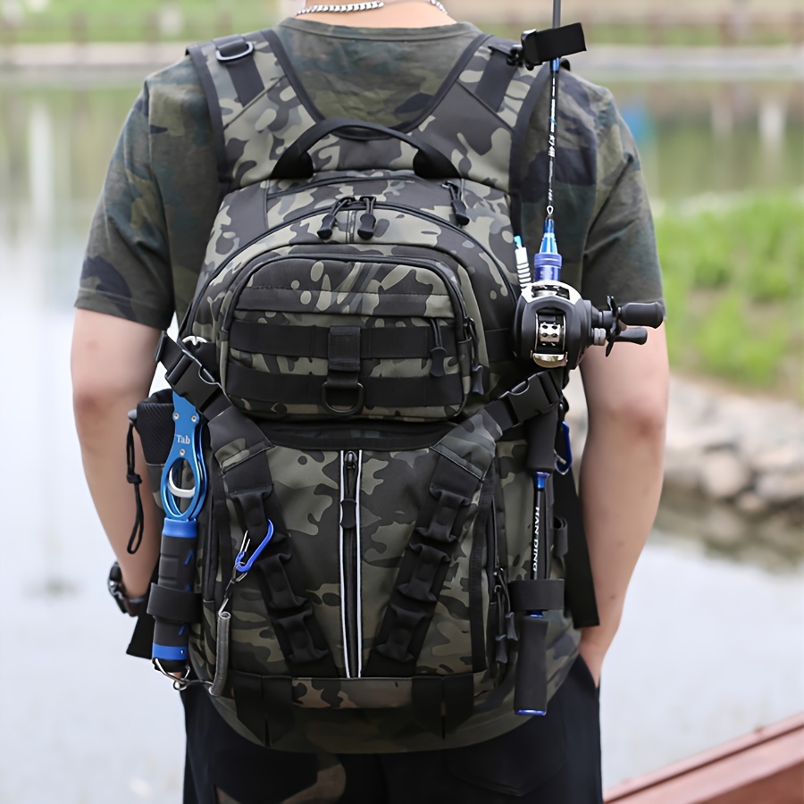 Multifunctional Waterproof Fishing Rod Bag Large Tactical Backpack