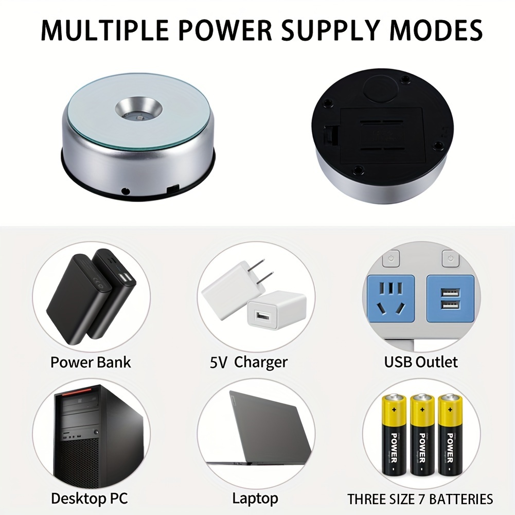 Cup Display Turner Spinner Light Stand USB Power Cable
