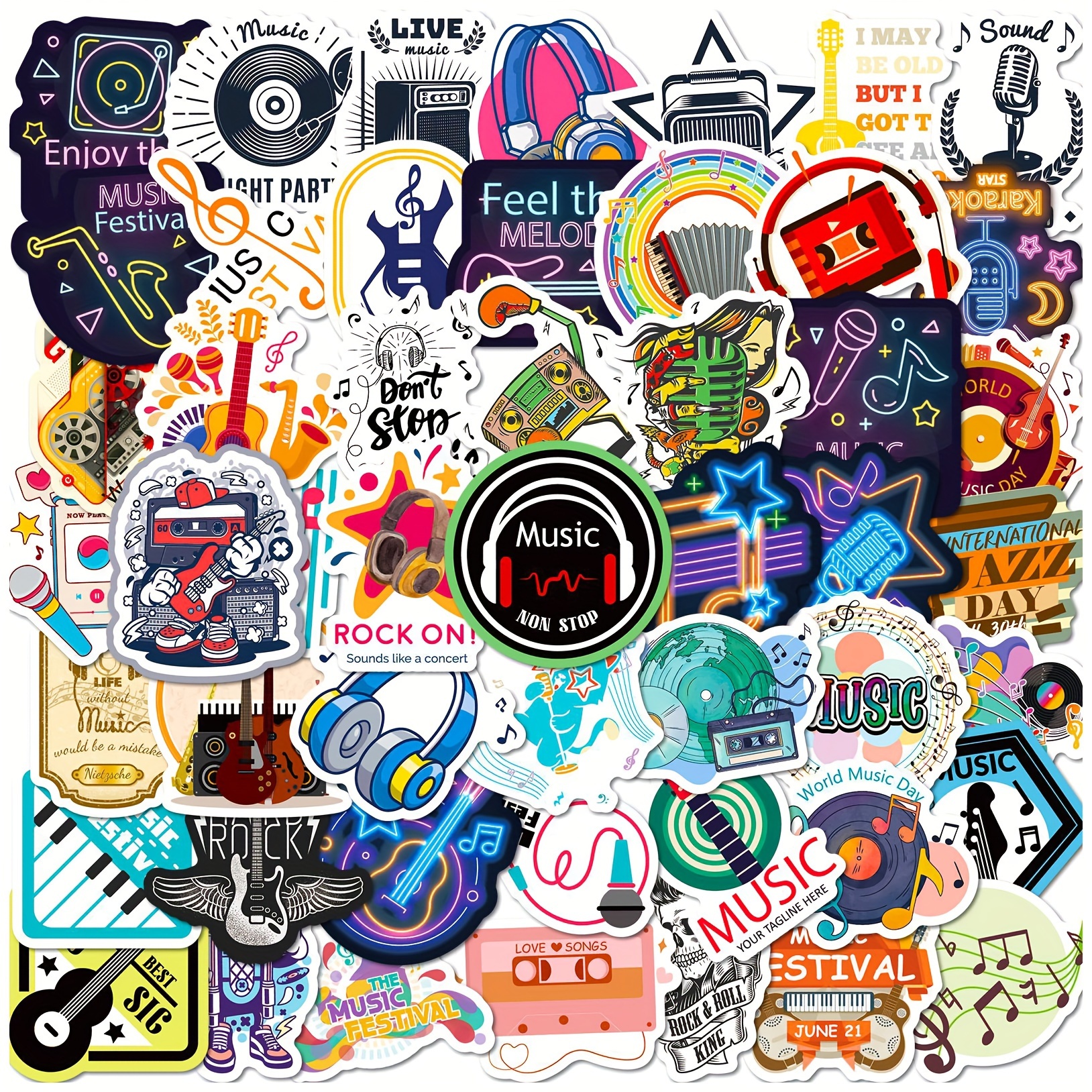  100 PCS Singer Stickers Vinyl Waterproof Music Stickers for  Water Bottle Laptop Skateboard Car Bumper Computer Gifts for Aldults Boys  Girls Teens : Electronics