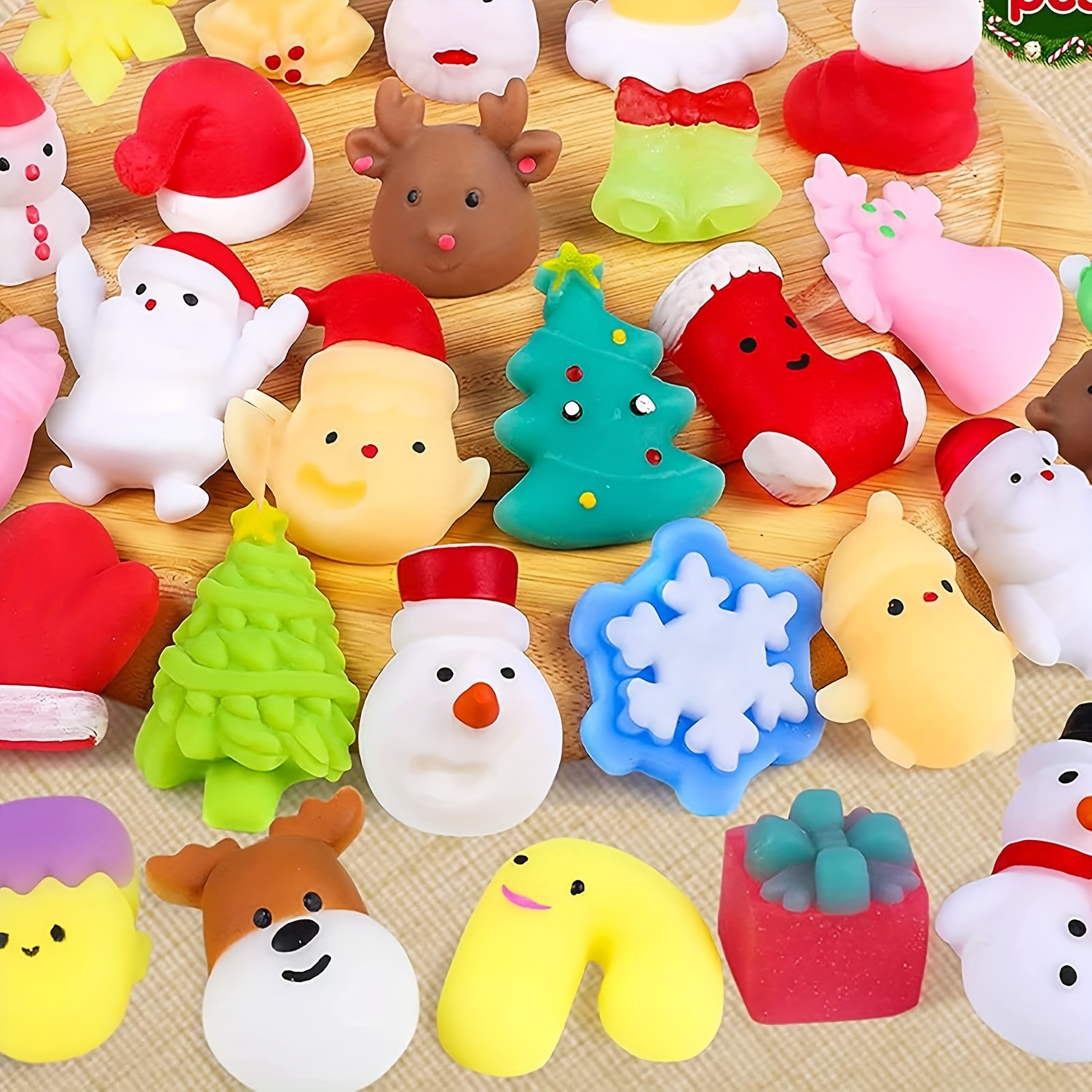 50pcs 26 Pièces Jouets Animaux Jouets Anti-stress Mochi Jouets Animaux Mini  Père Noël Jouets Anti-stress Cadeaux De Pâques Cadeaux De Noël Bas De Noël