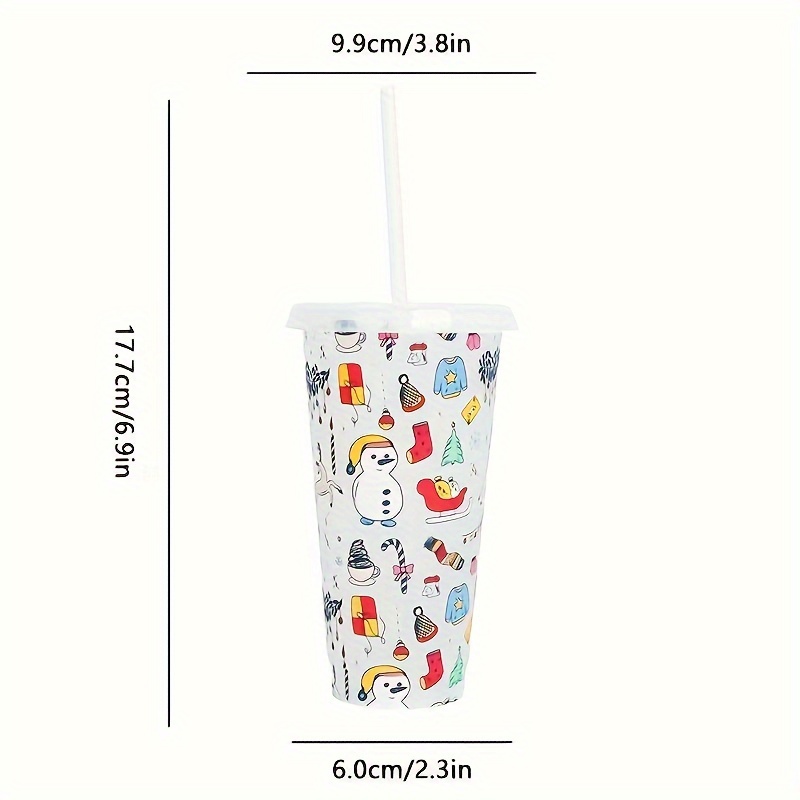 Color Changing Cute Water Cup, Temperature Sensitive Straw Water Cup With  Lid, Reusable Ice Drinking Cups For Halloween, Christmas Gift - Temu