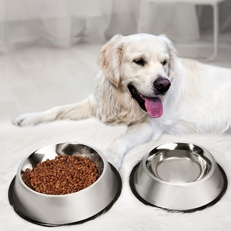 

1pc Stainless Steel Dog Bowl, Slow Feeder Dog Food Bowl Water Basin With Non-slip Bottom For Small Medium And Large Dogs