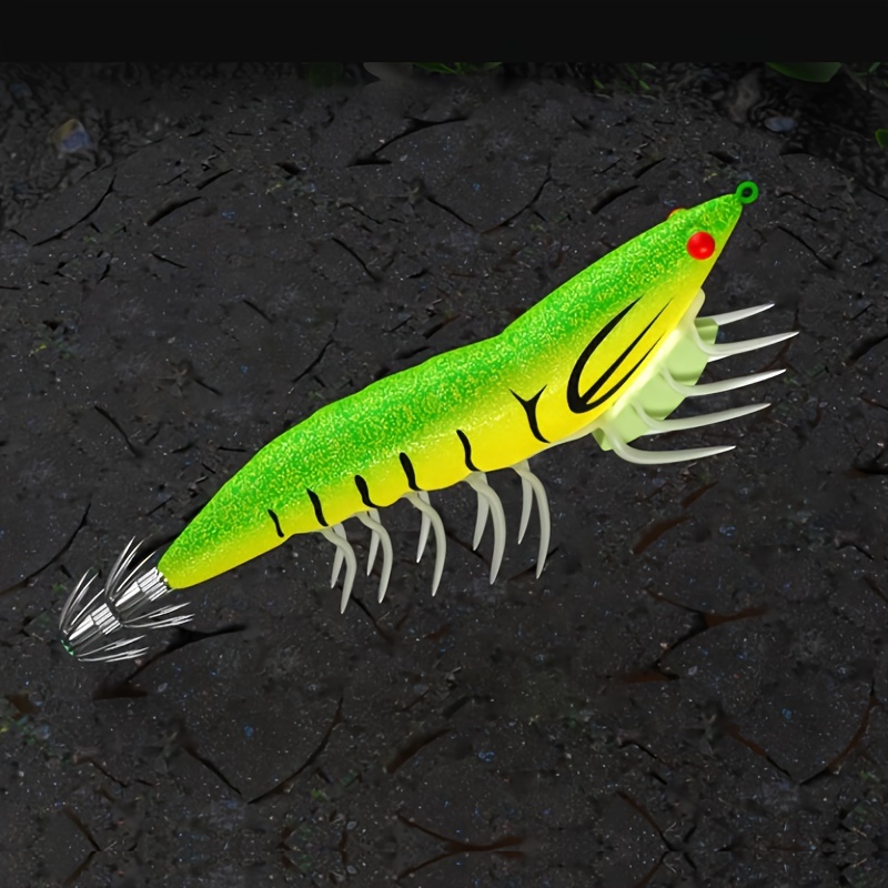 Luminous Simulation Wood Shrimp Bait Squid Hook Artificial - Temu