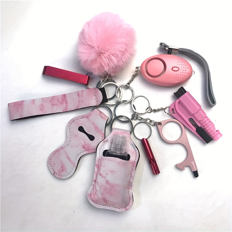 Pink Marble Self Defense Keychain