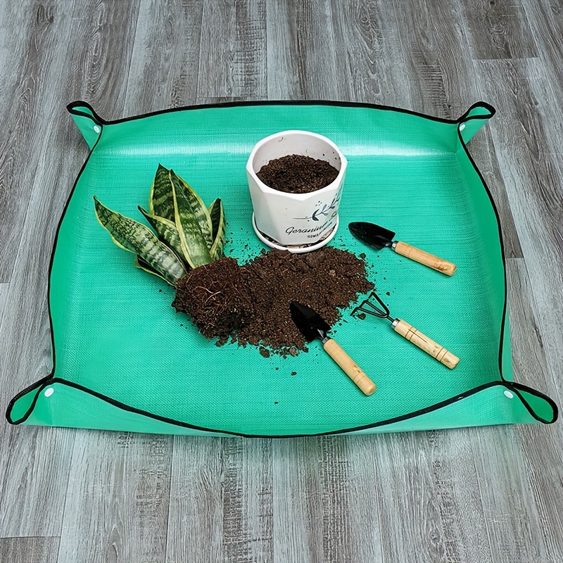 

1pc, Gardening Mat For Potting And Repotting Plants, Succulent Garden Tool Supplies, Durable Plastic, 19.68 Inches Square, With Corner Loops For Home Gardening