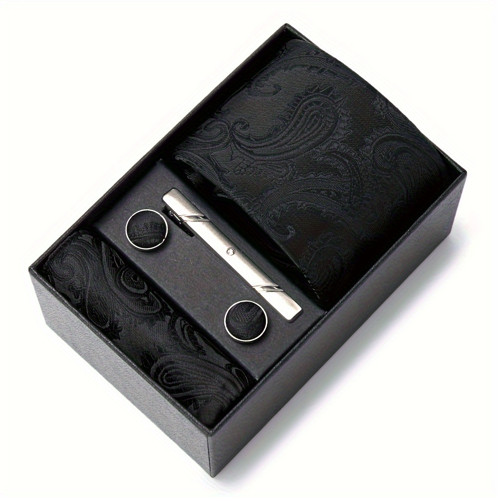 Paisley Tie Men Wedding Gift Box - ربطة عنق مع منديل جيب هدية زفاف - Image 11