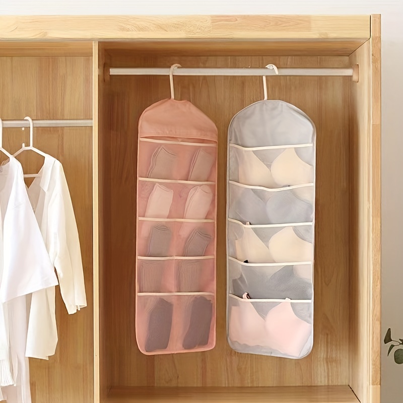 Shop Generic Double Sides Underwear Bra Storage Bag Foldable Home Organizer  Wardrobe Clear Hanging Bag Tie Scarf Socks Storage Organizer(#Mini grey  2-1) Online