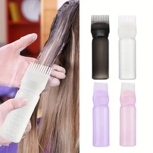 Aplicador de aceite para el cabello | Peine para botella de pelo de 180 ml  - Aplicador de botella de raíz para tinte para el cabello, agua, líquido