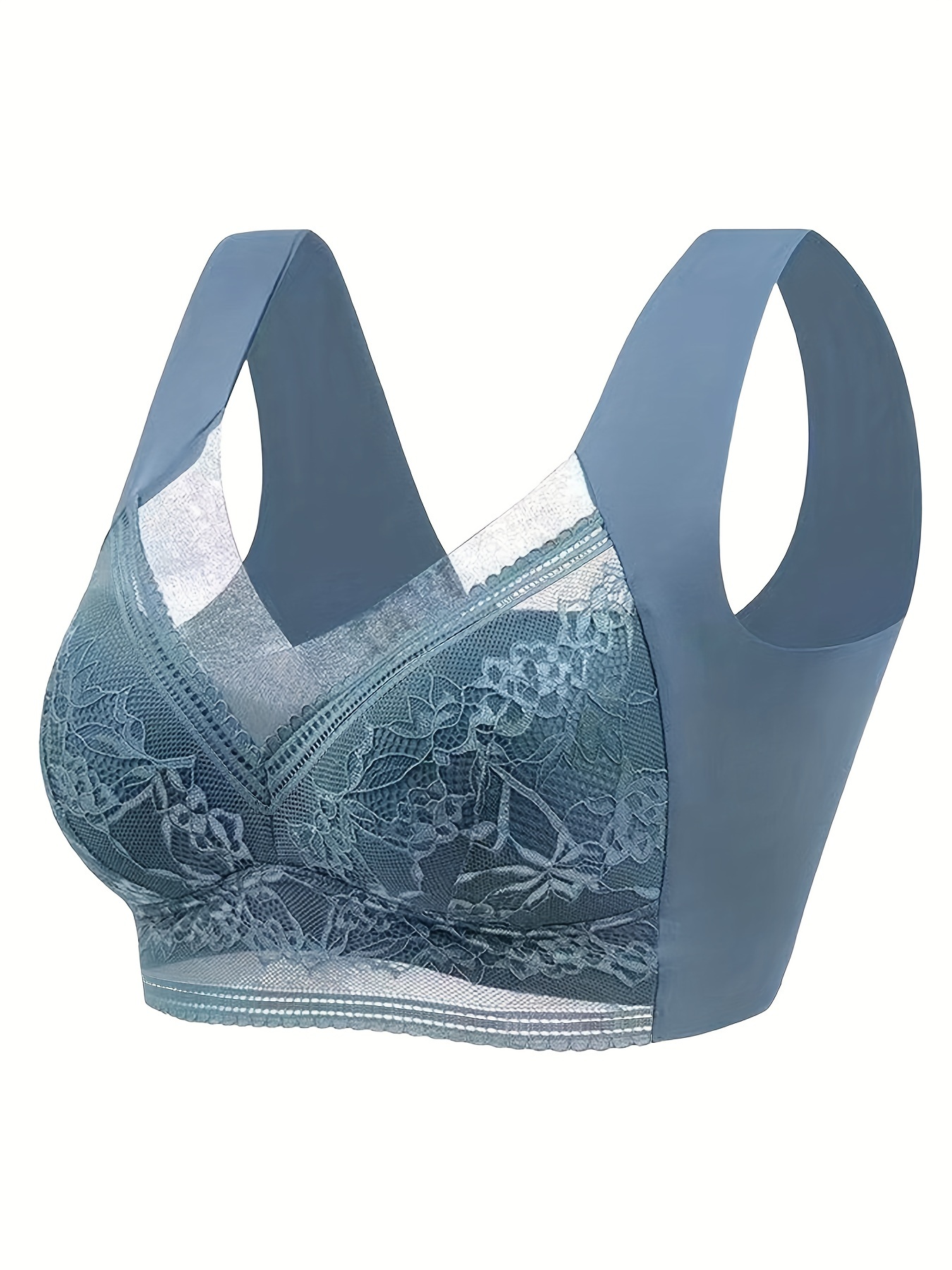 Lace Floral Decor Sports Bra Comfortable Breathable Running - Temu
