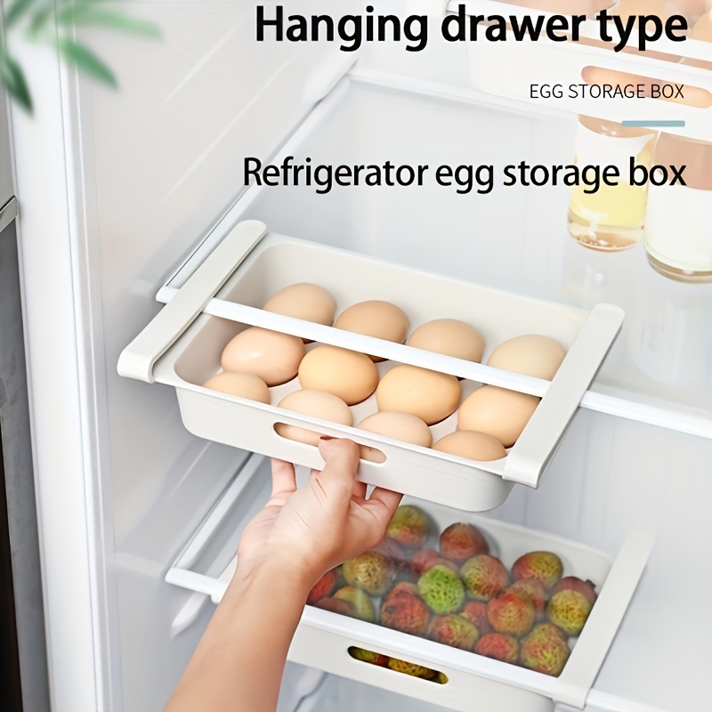 Organizador suspenso de cozinha para trailers, caixa de armazenamento de  frutas para geladeira, tipo gaveta, caixa para alimentos, acessórios de  cozinha, organizador de geladeira, prateleira