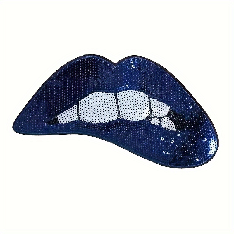 1pc Large Lips Patches Iron On Patches Or Sew On For Clothing Glitter  Sequin Embroidered Sequins Lip Patch