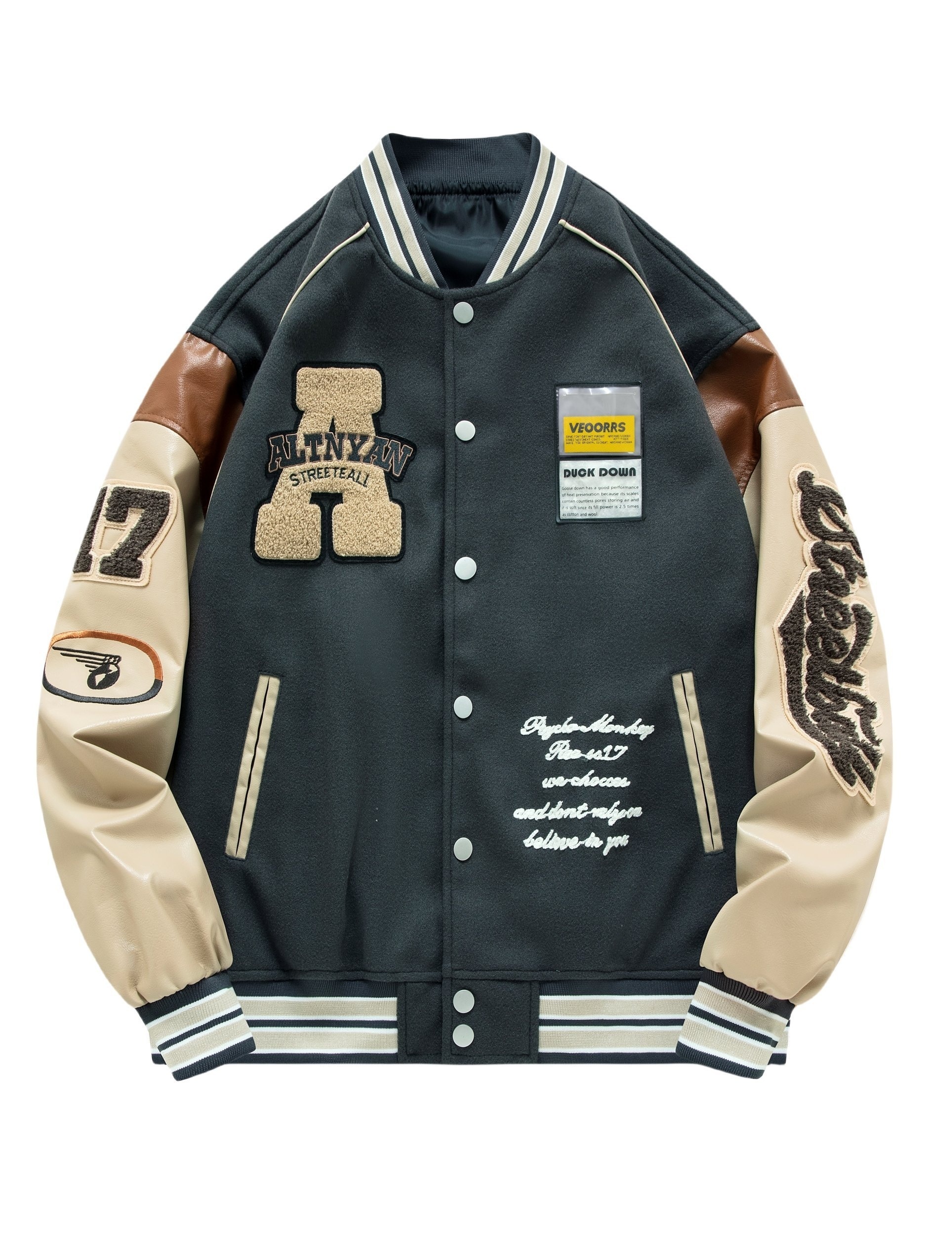 Loose Oversize Vintage Baseball Jacket With Embroidered Letters Print For  Men Loose Oversize Jacket Gifts Best Sellers - Temu