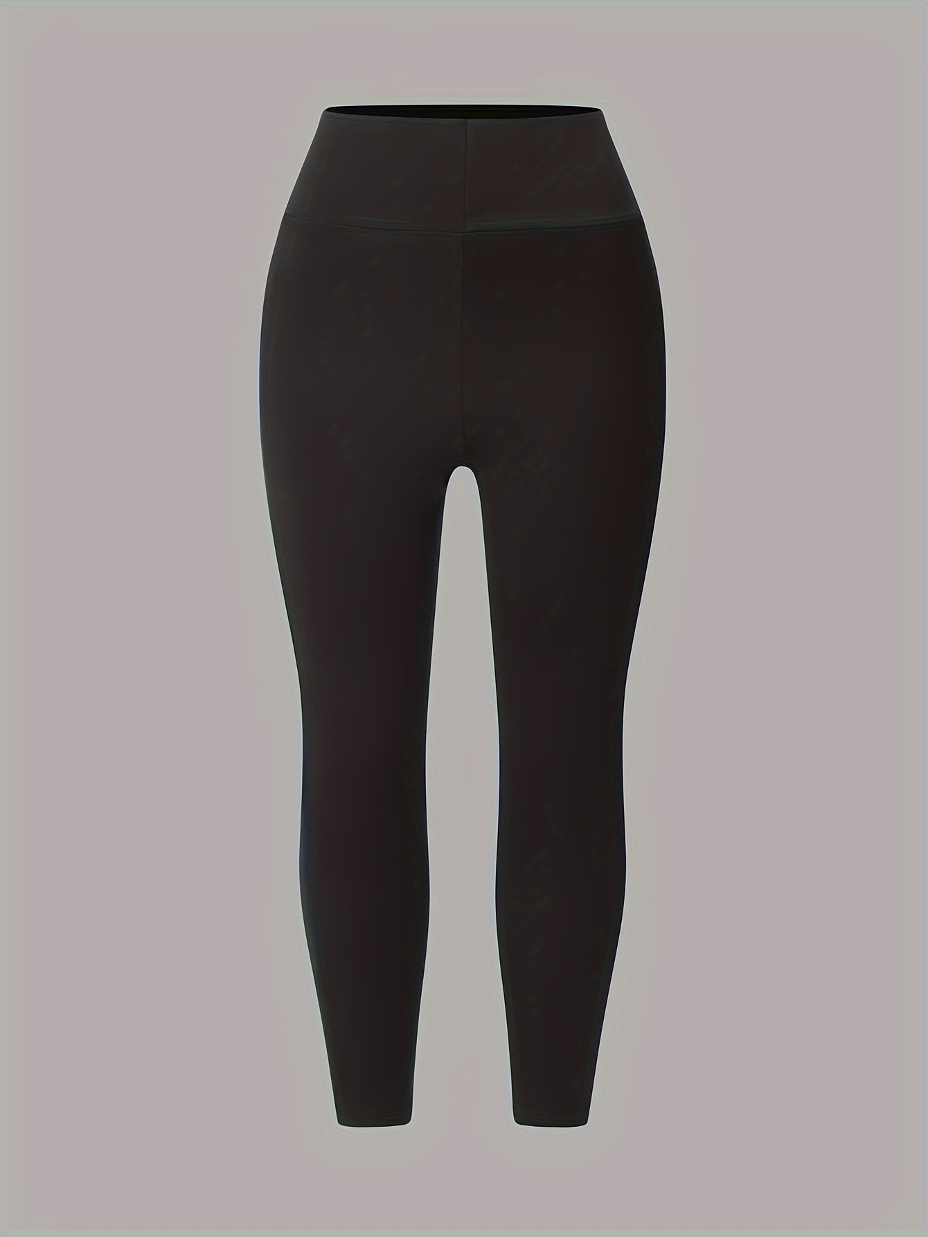 Plus Size Sporty Pants, Women's Plus Solid Wideband Waist High