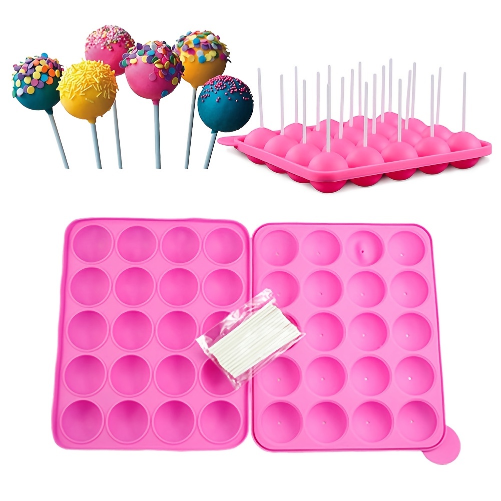 1pc Round Candy Making Reusable Lollipop Mold DIY Tray Non Stick With 20pcs  Sticks, Baking Supplies, Kitchen Items