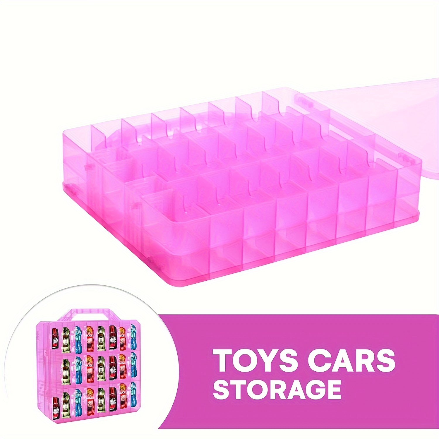Toy Car Storage Organizer Display Cases With 48 Compartments - Temu