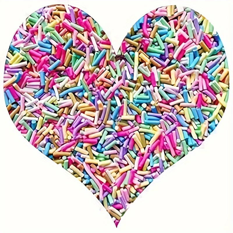 Heart Shape Made From Colorful Nonpareils Sprinkle Decorations