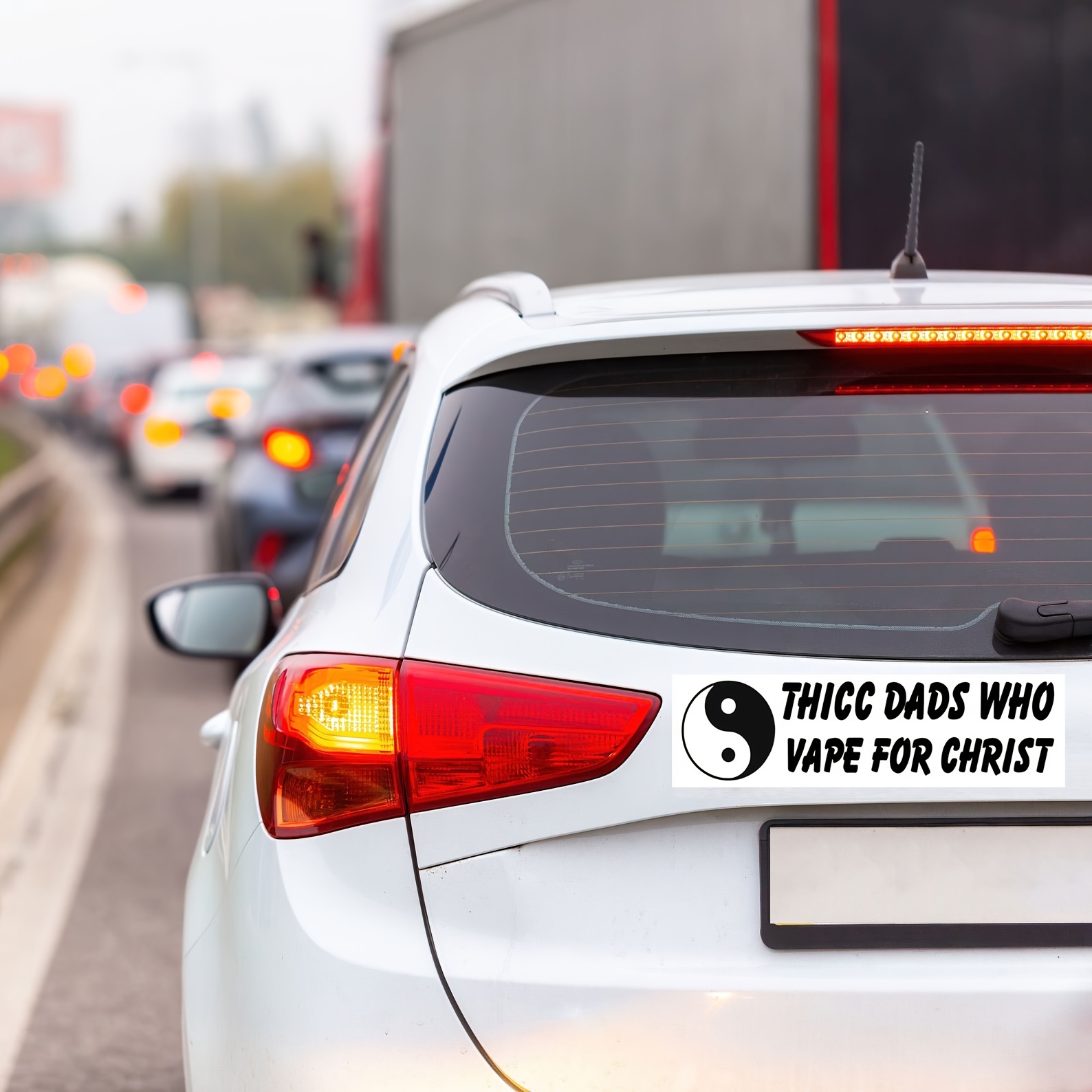 thicc dads who vape for christ bumper sticker Thicc Dads Who Vape For Christ Sticker main image 1