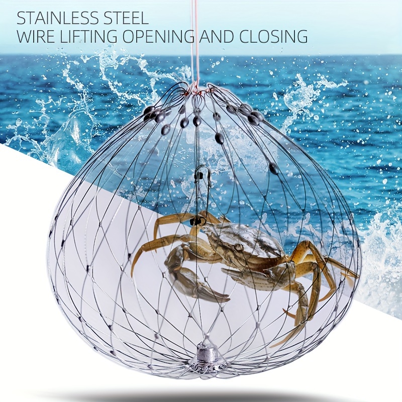 Steel Wires Fishing Net Fishing Trap Cage Crab Outdoor - Temu United Kingdom