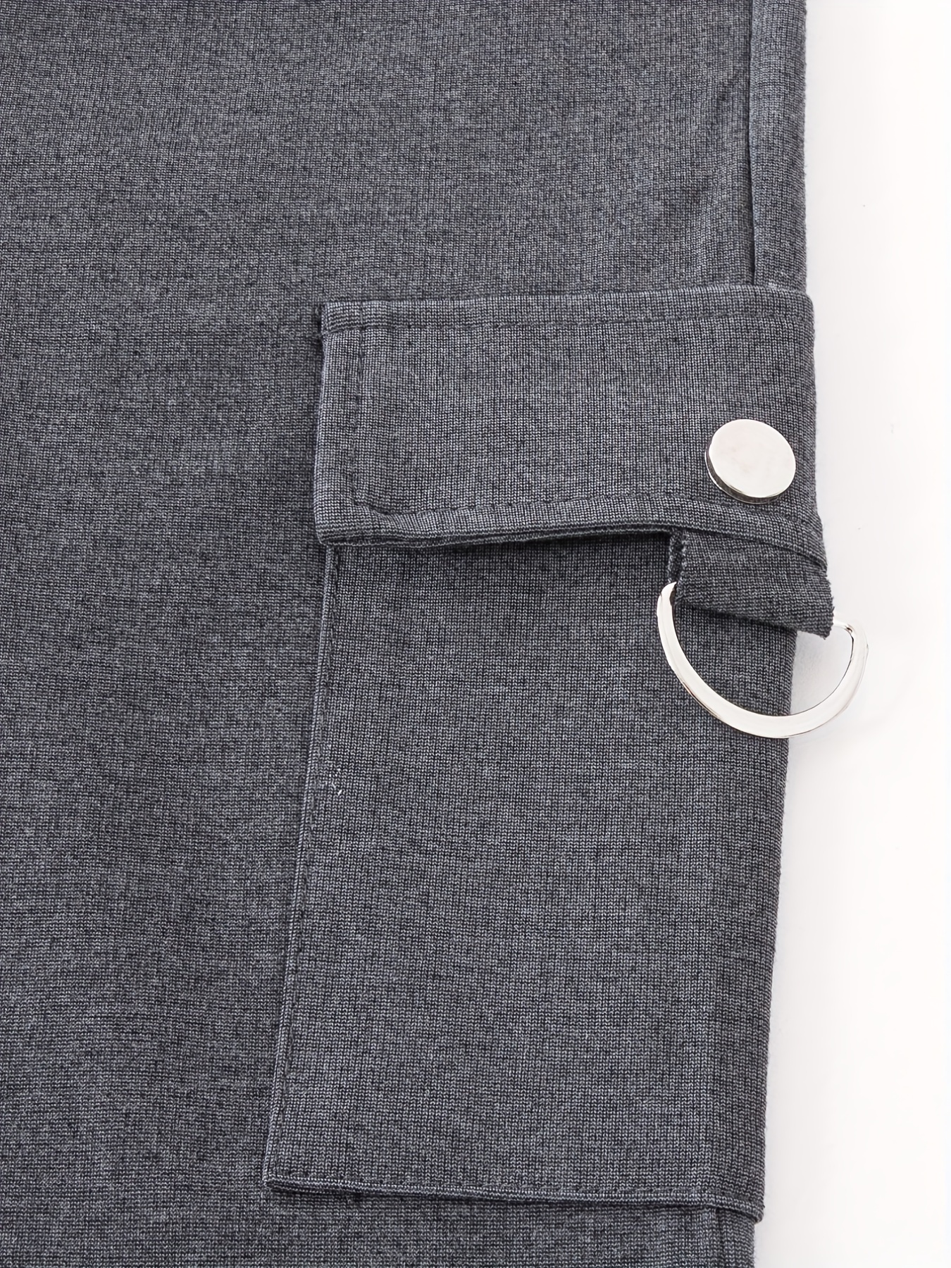 Boys Casual Solid Cargo Pants Elastic Waist Jogger Pants