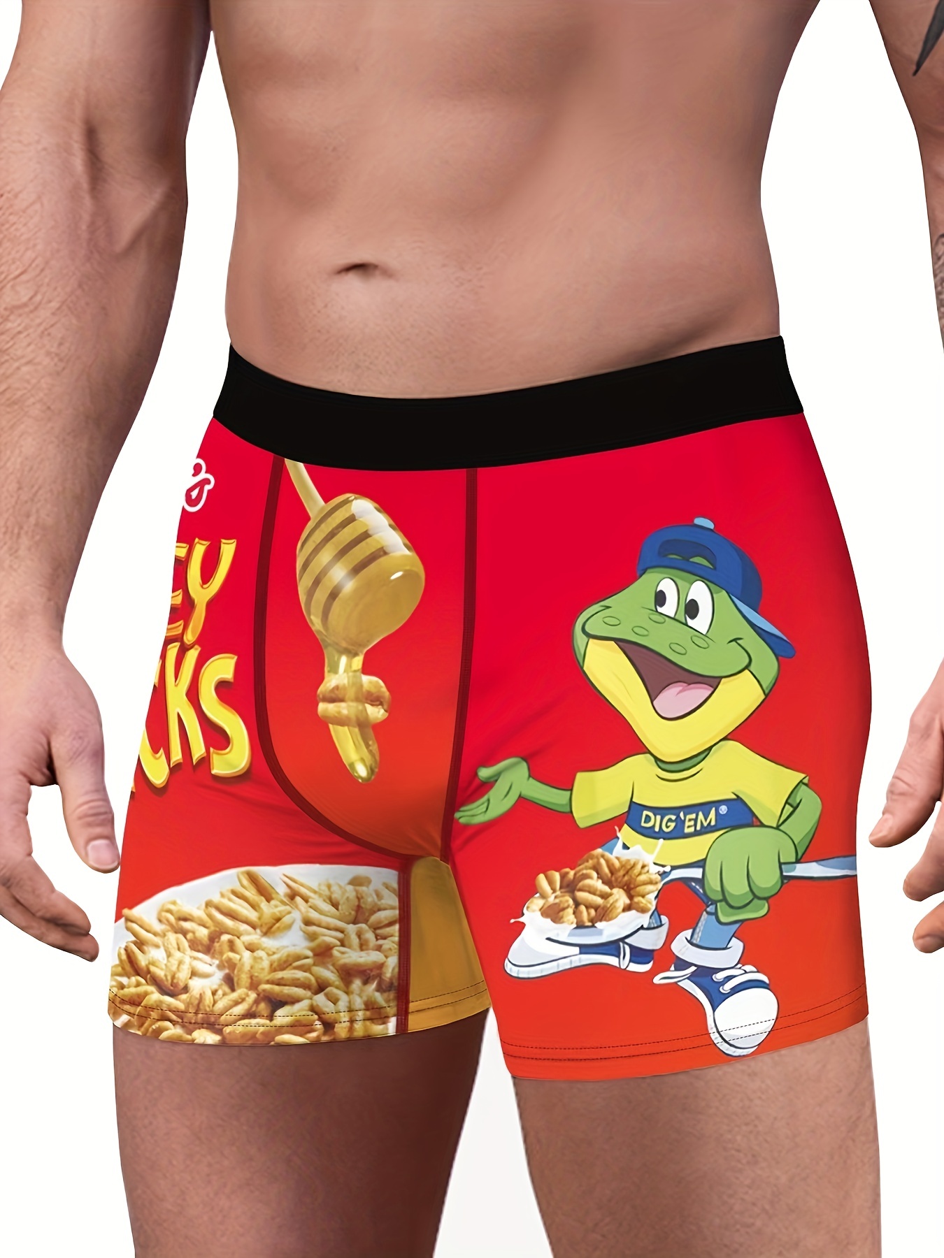 Men's Honey Smacks Cereal Funny Print Long Legs Boxer - Temu United Kingdom