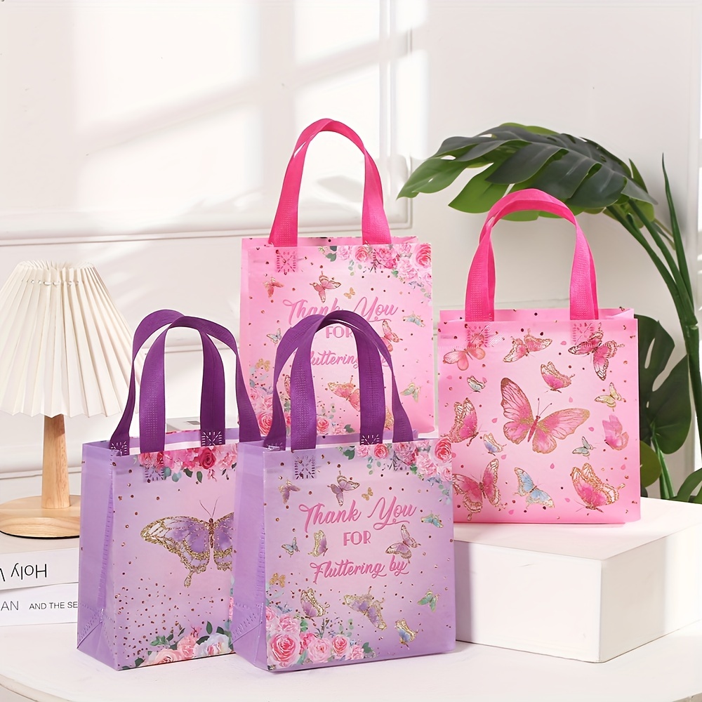 Butterfly Theme Gift Bag Set Kraft Paper Candy Bag Small - Temu