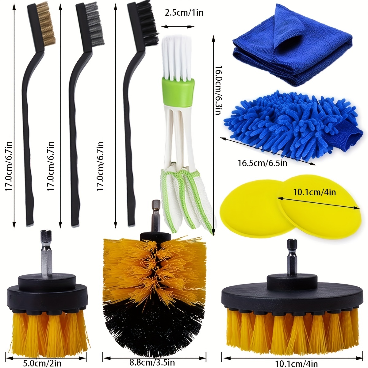 27Pcs Car Detailing Brush Set, Auto Detailing Drill Brush Set, Car  Detailing Brushes, Car Buffing Sponge Pads Kit,Car Accessories,Car Cleaning  Tools Kit for Interior,Exterior,Wheels 