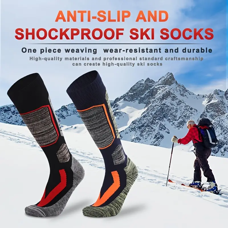 Calcetines térmicos de esquí para hombre, calcetines cálidos