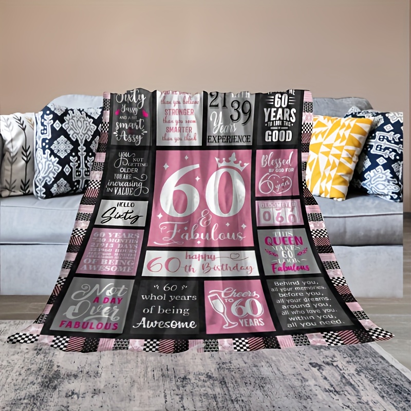 60th Birthday Gifts for Women - 60th Birthday Gift Ideas Blanket 60X50 -  Gifts Ideas for 60th Birthday - Birthday Gifts for 60 Year Old Woman - 60th