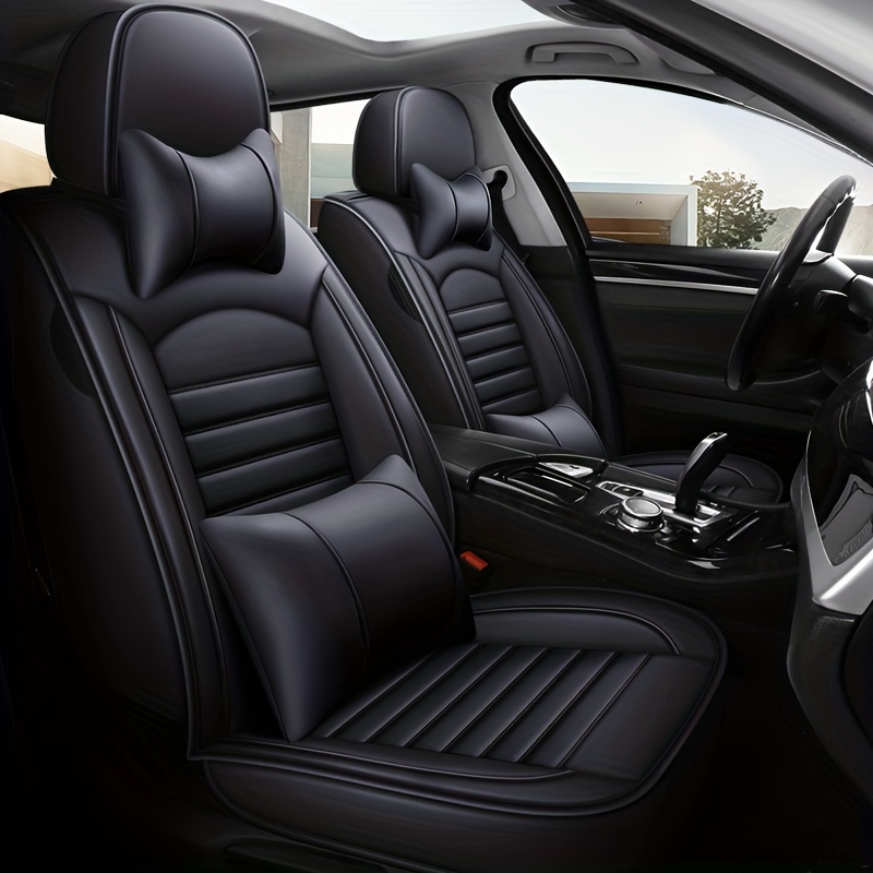 Funda de asiento trasero, color negro, ajuste universal para sedán, camión,  SUV, cubierta de asiento trasero de tela fácil de instalar