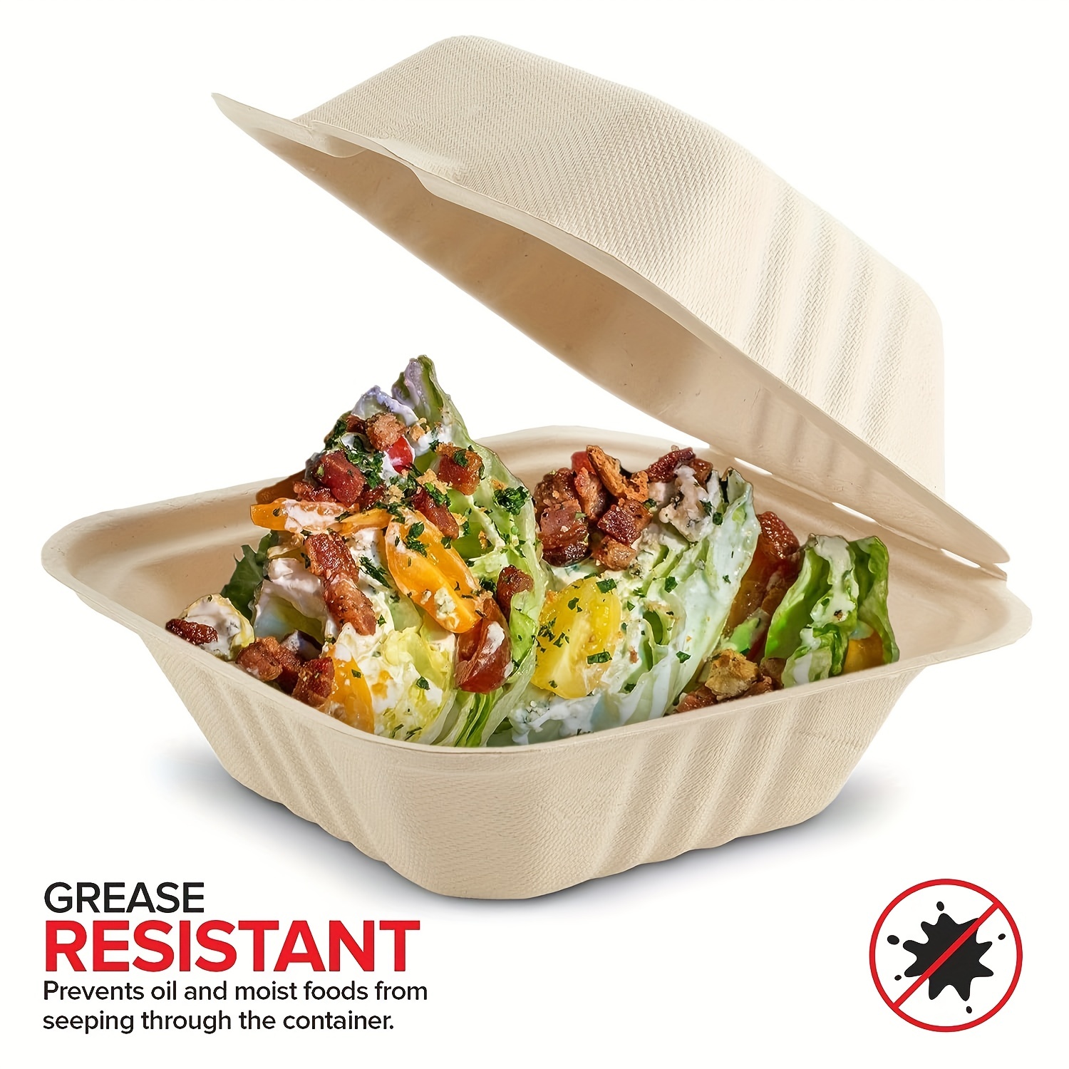 Biodegradable Food Container Grease Resistant Flip Top - Temu