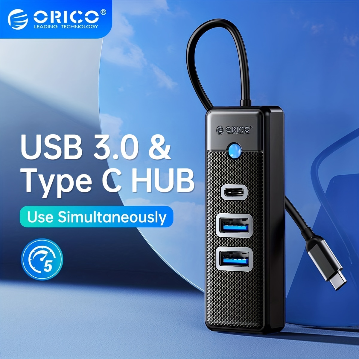 Hub USB haute vitesse 4 Ports USB 3.0 Hub type c séparateur 5Gbps pour PC  accessoires