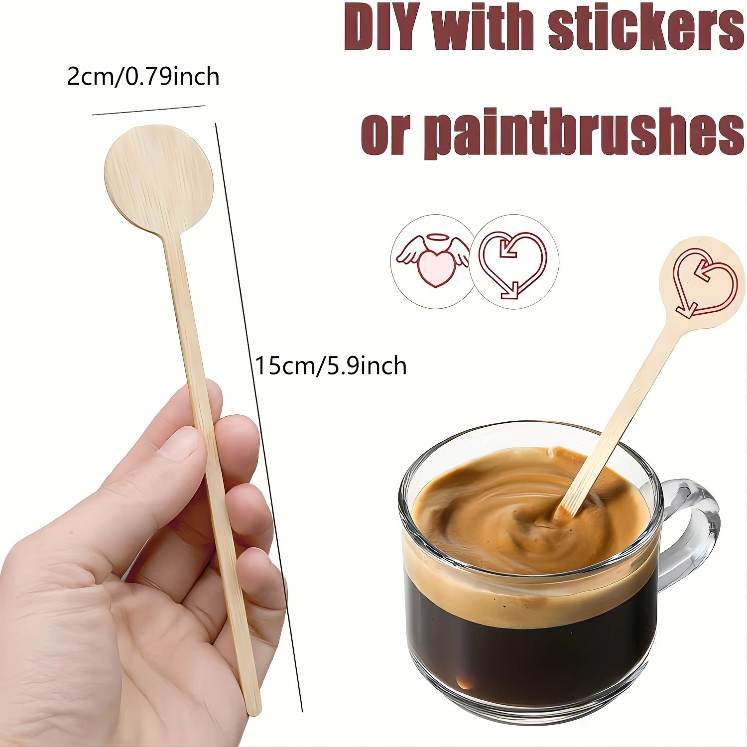 200pcs/300pcs 7.09 Inch Double Hole Coffee Stirrers for restaurants/cafes
