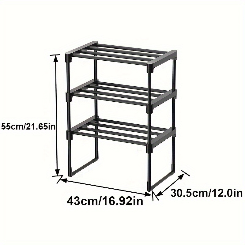 1pc Black And White Color Bathroom Organizer Storage Rack, Free