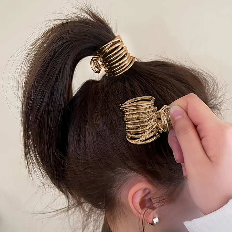 hair clips thin thick curly hair big non slip golden color Temu