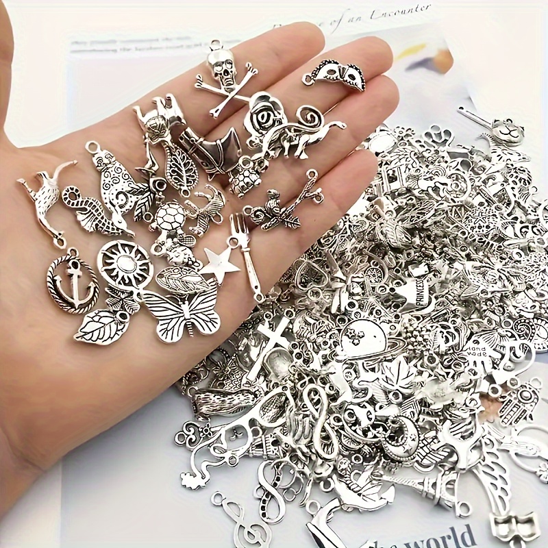 

100/200pcs Metal Mixed Charms Diy Vintage Bracelet Pendant Necklace Accessories For Jewelry Making Findings Alloy Pendant Bulk Small Business Supplies