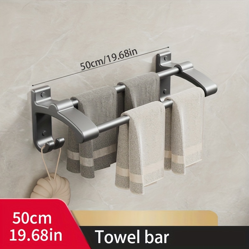 1pc Single Rod Towel Bar, Towel Rack For Bathroom, Wall Mounted Towel  Holder, Stainless Steel Bathroom Towel Hanger, Bathroom Accessories