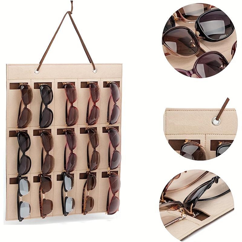 

Solid Color Hanging Sunglasses Storage Bag, Lightweight Wall Mounted Bedroom Storage Bag