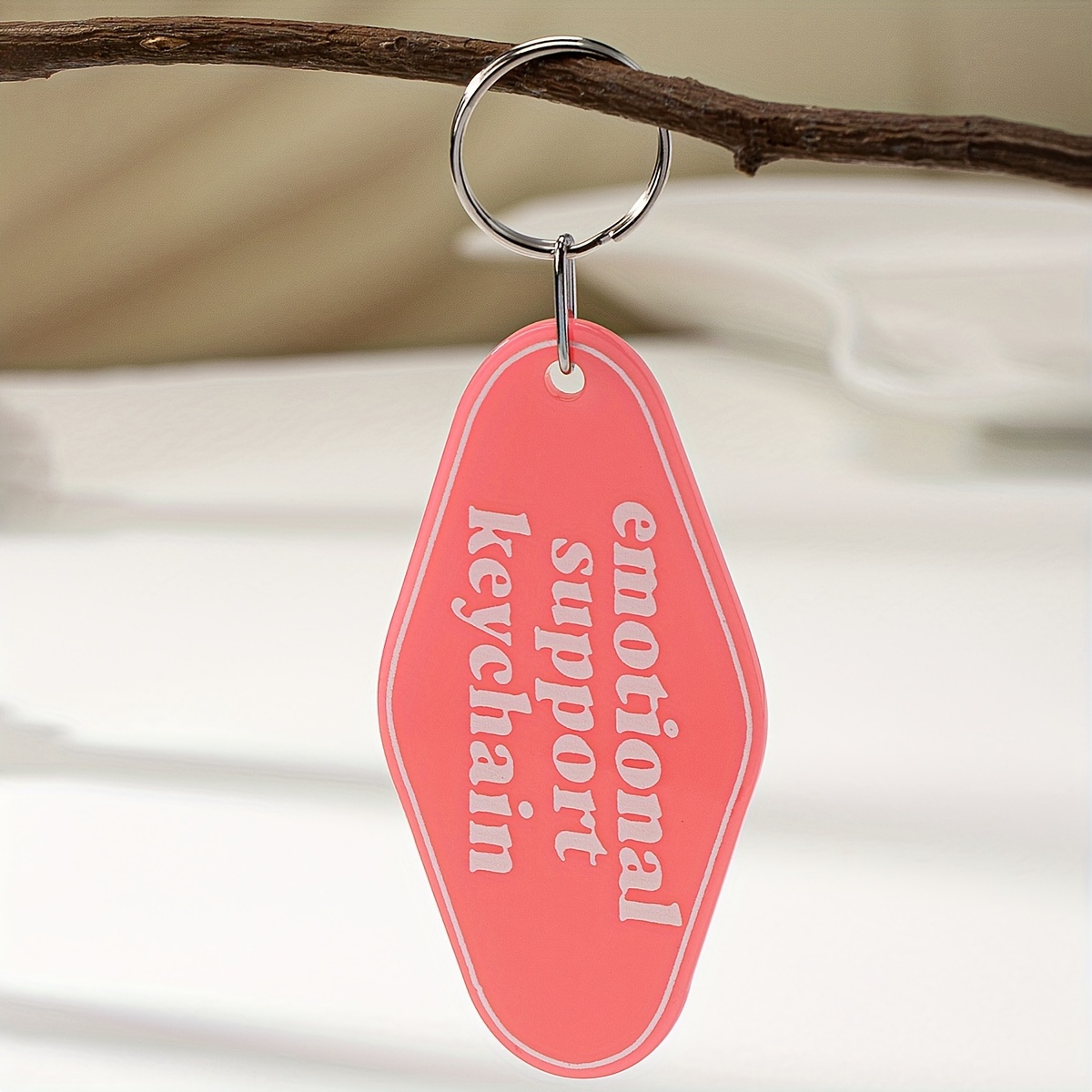 Healthmerch Pink Motel Keychain Tag